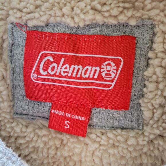 Coleman Men's Sherpa Fleece Lined Long Sleeve Grey Heathered Sweatshirt Small - Picture 4 of 10